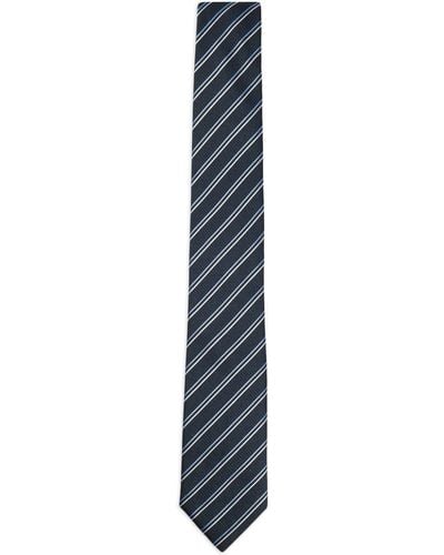 BOSS Striped Silk Tie - Blue