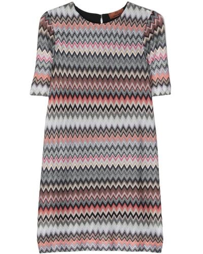 Missoni Zigzag-patterned Mini Dress - Gray