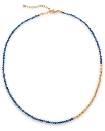 Monica Vinader Mini nugget Gemstone Beaded Necklace - Metallic