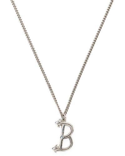 Emanuele Bicocchi B Letter Pendant Necklace - Metallic