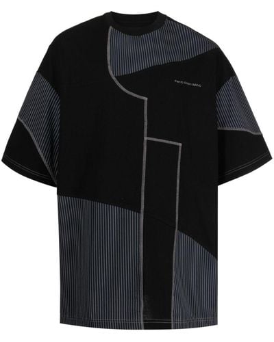 Feng Chen Wang パネル Tシャツ - ブラック