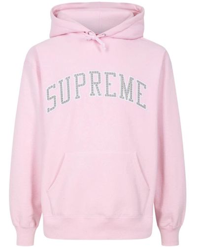 Supreme Hoodie mit Logo - Pink