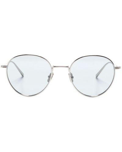 Totême Logo-engraved Round-frame Sunglasses - Metallic