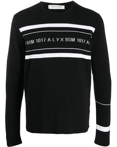 1017 ALYX 9SM Contrast-logo Striped Jumper - Black