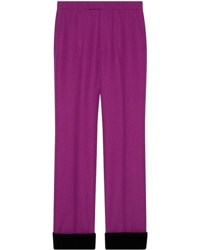Gucci Pressed-crease Tailored Pants - Purple