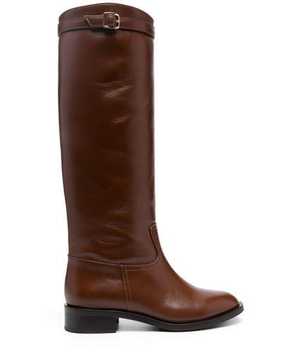 SCAROSSO Lauren Knee-high Leather Boots - Brown