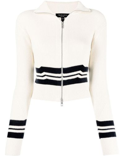 Rag & Bone Gerippter Pullover mit Streifen - Weiß