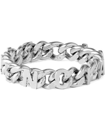 Balenciaga Logo-plaque Chain-link Bracelet - White