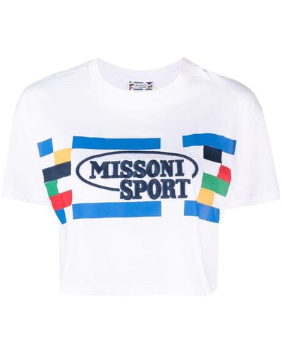 Missoni Logo-print Short-sleeve Top - Blue
