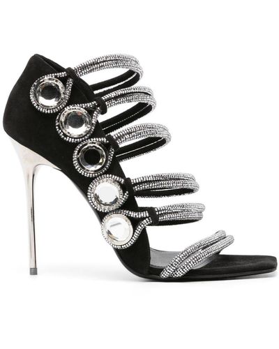 Balmain Uma 120mm Crystal-embellished Sandals - Black
