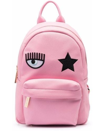 Chiara Ferragni Embroidered-logo Backpack - Pink