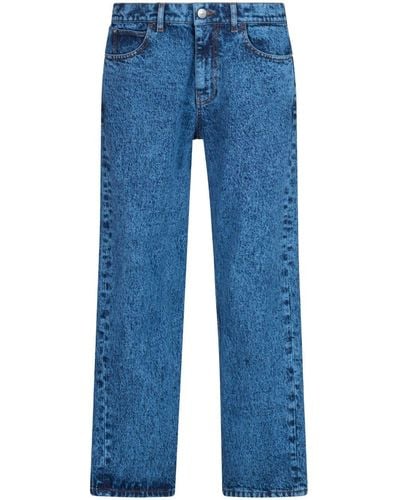 Marni Marble-dyed Straight-leg Jeans - Blue