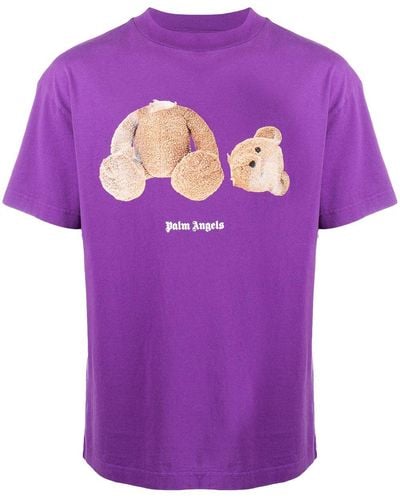 Palm Angels T-Shirt mit Teddy-Print - Lila