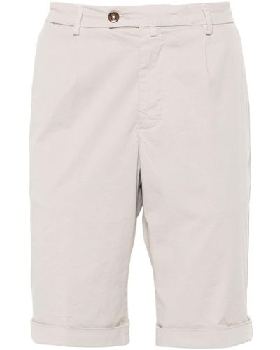 Briglia 1949 Darted cotton bermuda shorts - Blanco