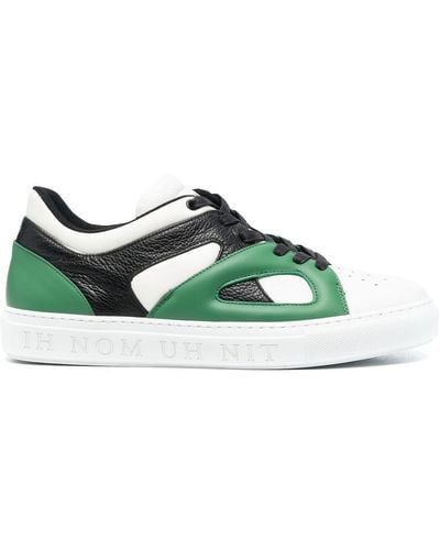 ih nom uh nit Panelled Lace-up Trainers - Green