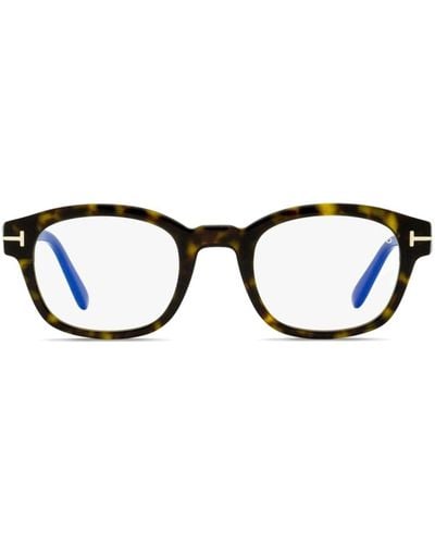 Tom Ford Blue Block Brille mit eckigem Gestell - Schwarz