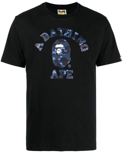 A Bathing Ape Bape Colour Camo University T-shirt - Black