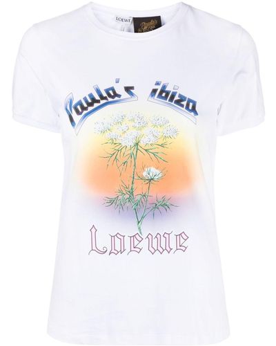 Loewe T-shirt Met Print - Wit
