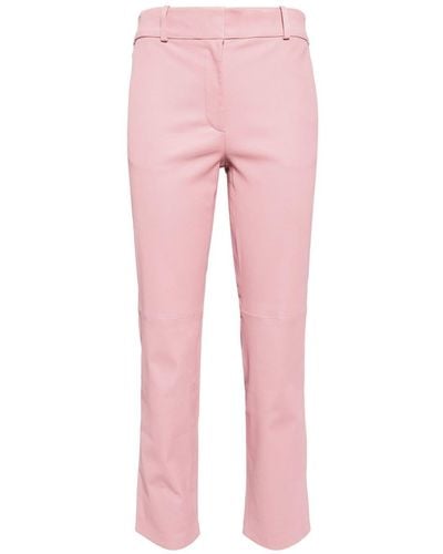 Arma Leather Cropped Trousers - Pink