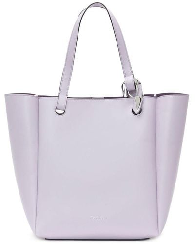 JW Anderson Chain Cabas Leather Tote Bag - Wit