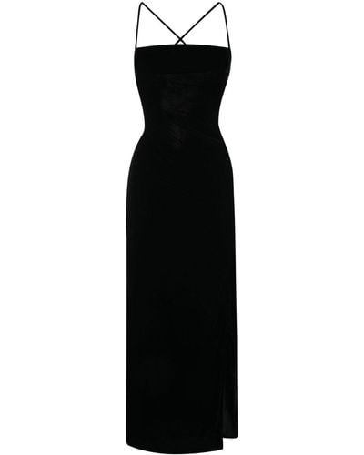 STAUD Bellamy Cross-strap Midi Dress - Black