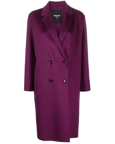 Patrizia Pepe Double-breasted Wool-blend Coat - Purple
