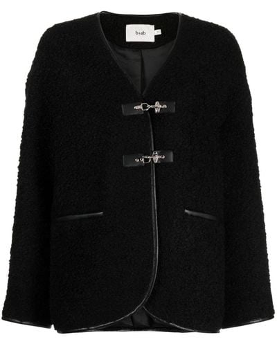 B+ AB V-neck Fleece Jacket - Black
