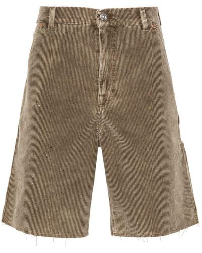 Our Legacy Joiner Corduroy High-Rise Shorts - Green