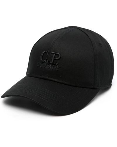 C.P. Company Embroidered-logo Cotton Cap - Black