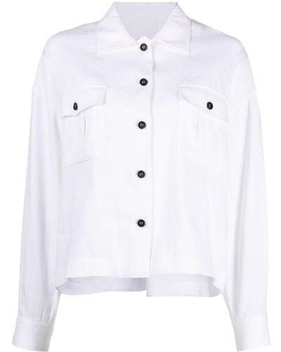 Lorena Antoniazzi Camisa con botones y dos bolsillos - Blanco