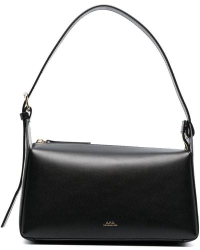 A.P.C. Virginie Leather Shoulder Bag - Black