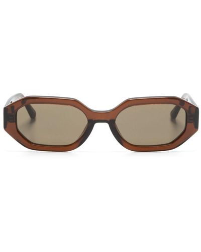 The Attico Irene Geometric-frame Sunglasses - Brown