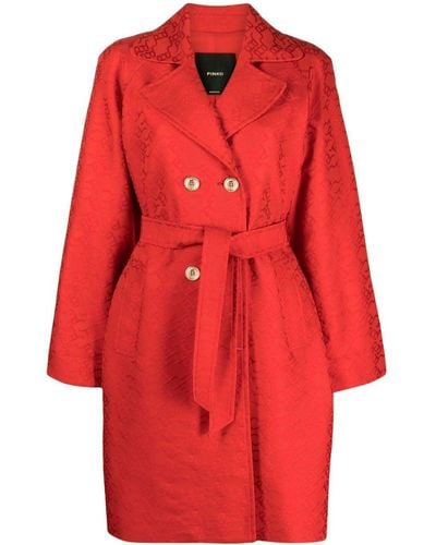 Pinko Double-breasted Coat - Red