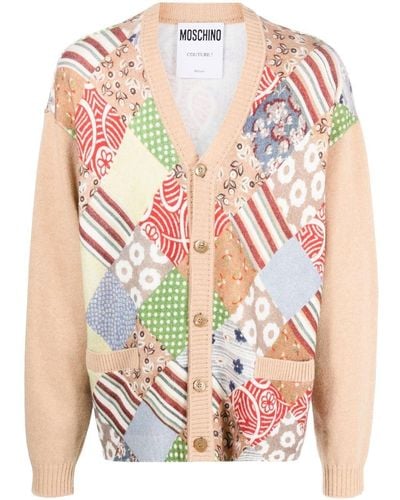 Moschino Patchwork Button-down Cardigan - Pink