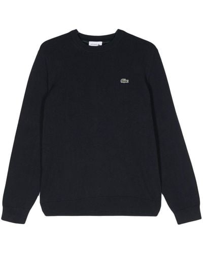 Lacoste Logo-patch Fine-ribbed Jumper - Blue