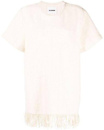 Jil Sander Top de punto con flecos - Multicolor