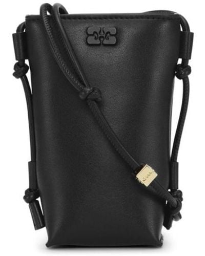 Ganni Leather crossbody bag - Nero