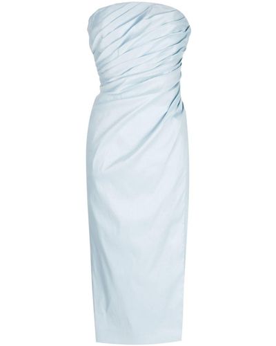 Rachel Gilbert Midi-jurk Met Ruches - Blauw
