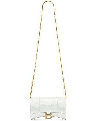Balenciaga Hourglass Wallet-on-chain - White