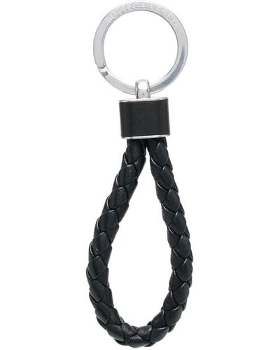 Bottega Veneta Braided-strap Detail Key Ring - Black
