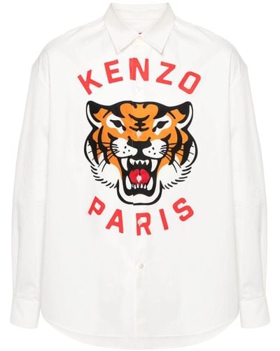 KENZO Chemise Lucky Tiger - Blanc