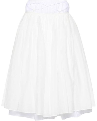 Quira Falda midi a capas - Blanco