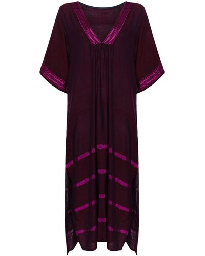 lemlem Edna Cotton-blend Maxi Dress - Purple