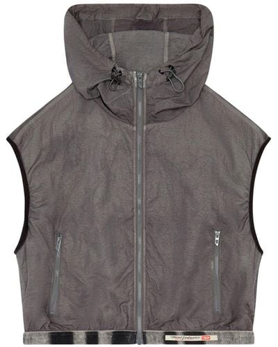 DIESEL G-rant Detachable-sleeve Jacket - Gray