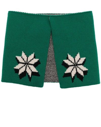 Etro Intarsia-knit Collar Scarf - Green