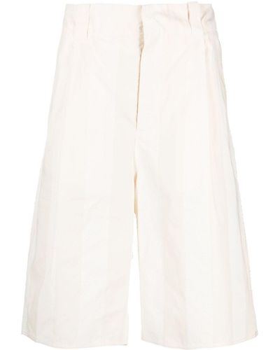 Sunnei Wide-leg Striped Shorts - White