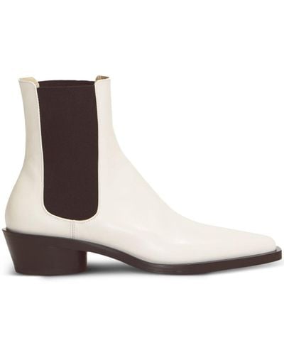 Proenza Schouler Bronco Leather Chelsea Boots - White