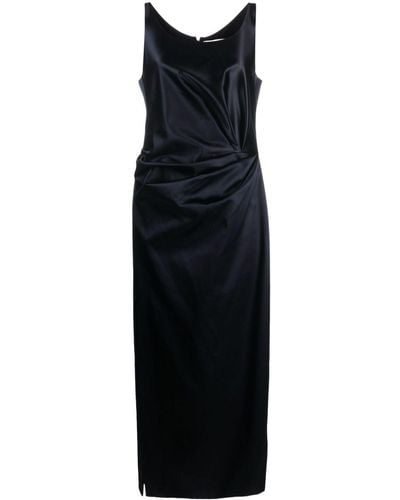 Fendi Gathered Silk Dress - Black