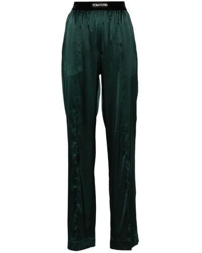 Tom Ford Silk Satin Pyjama Bottoms - Green