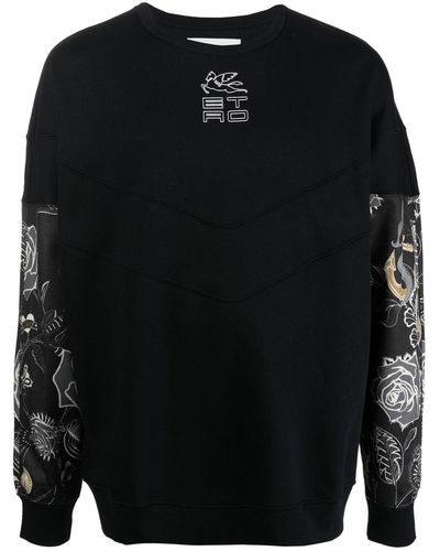 Etro Floral-print Long-sleeve Sweatshirt - Black